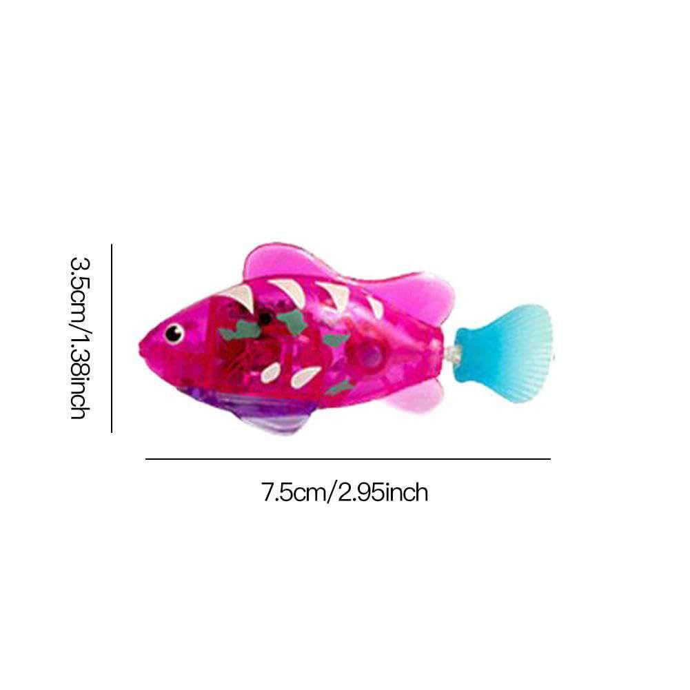 Interactive Robot Fish Toy, Electronic, Activated Swimming in Water with LED Light, Decorative Fish Toy for Home, Garden, Lawn (1 Pc) (Blue)
