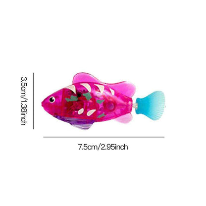 Interactive Robot Fish Toy, Electronic, Activated Swimming in Water with LED Light, Decorative Fish Toy for Home, Garden, Lawn (1 Pc) (Blue)