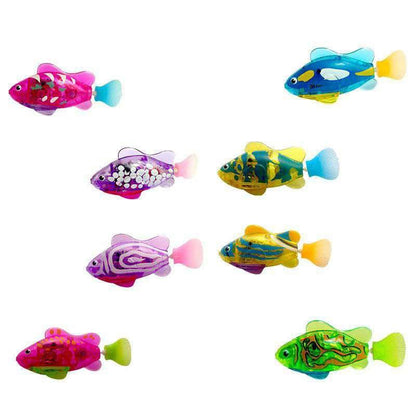 Interactive Robot Fish Toy, Electronic, Activated Swimming in Water with LED Light, Decorative Fish Toy for Home, Garden, Lawn (1 Pc) (Blue)
