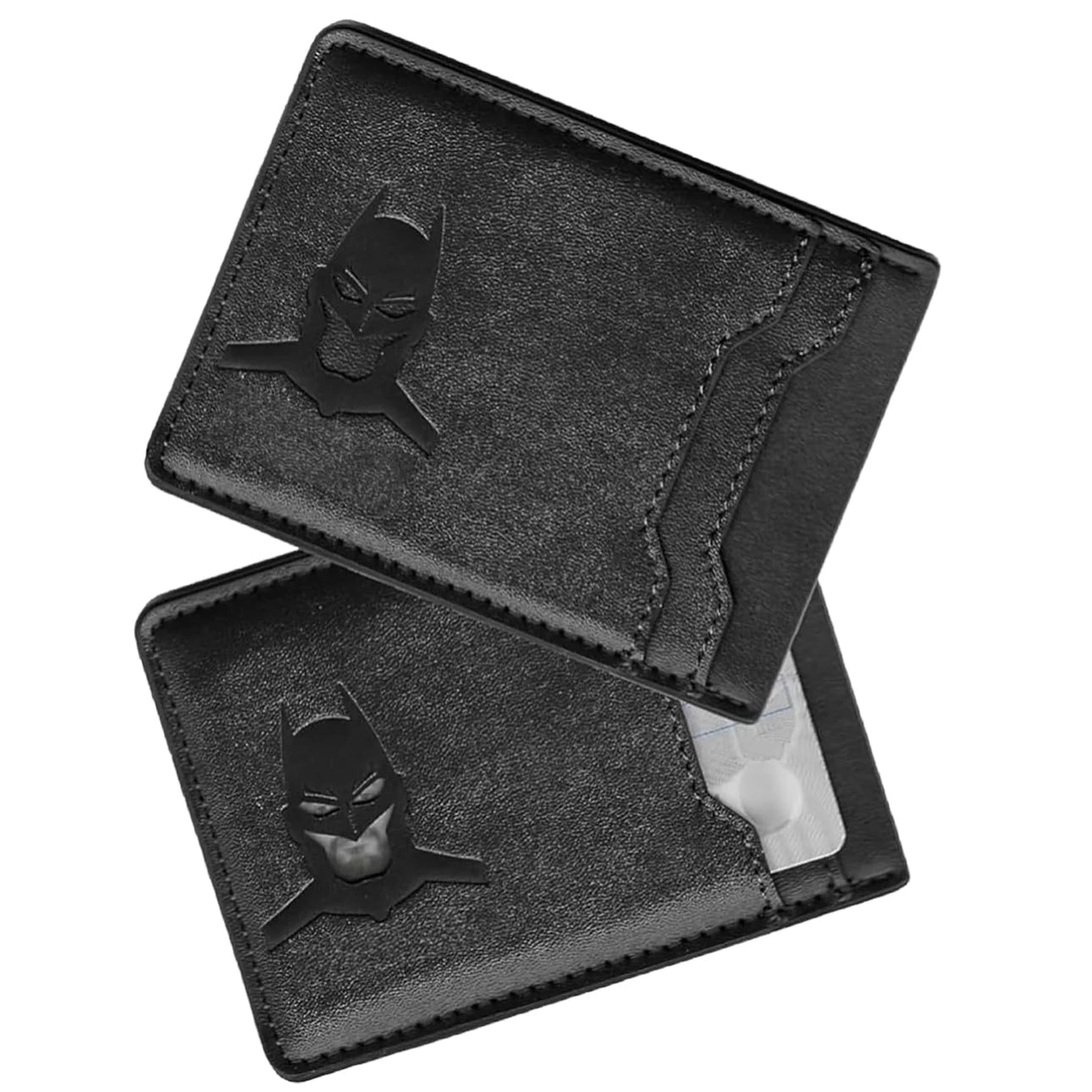 Sleek Leather Card Holder with Superhero Gift