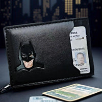Sleek Leather Card Holder with Superhero Gift